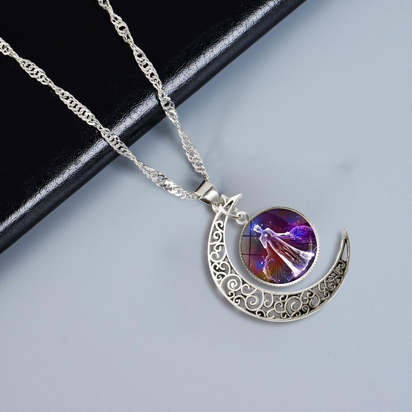 Zodiac Necklace for Women 12 Constellation Pendant Necklaces Silver Zodiac Sign Necklace for Men