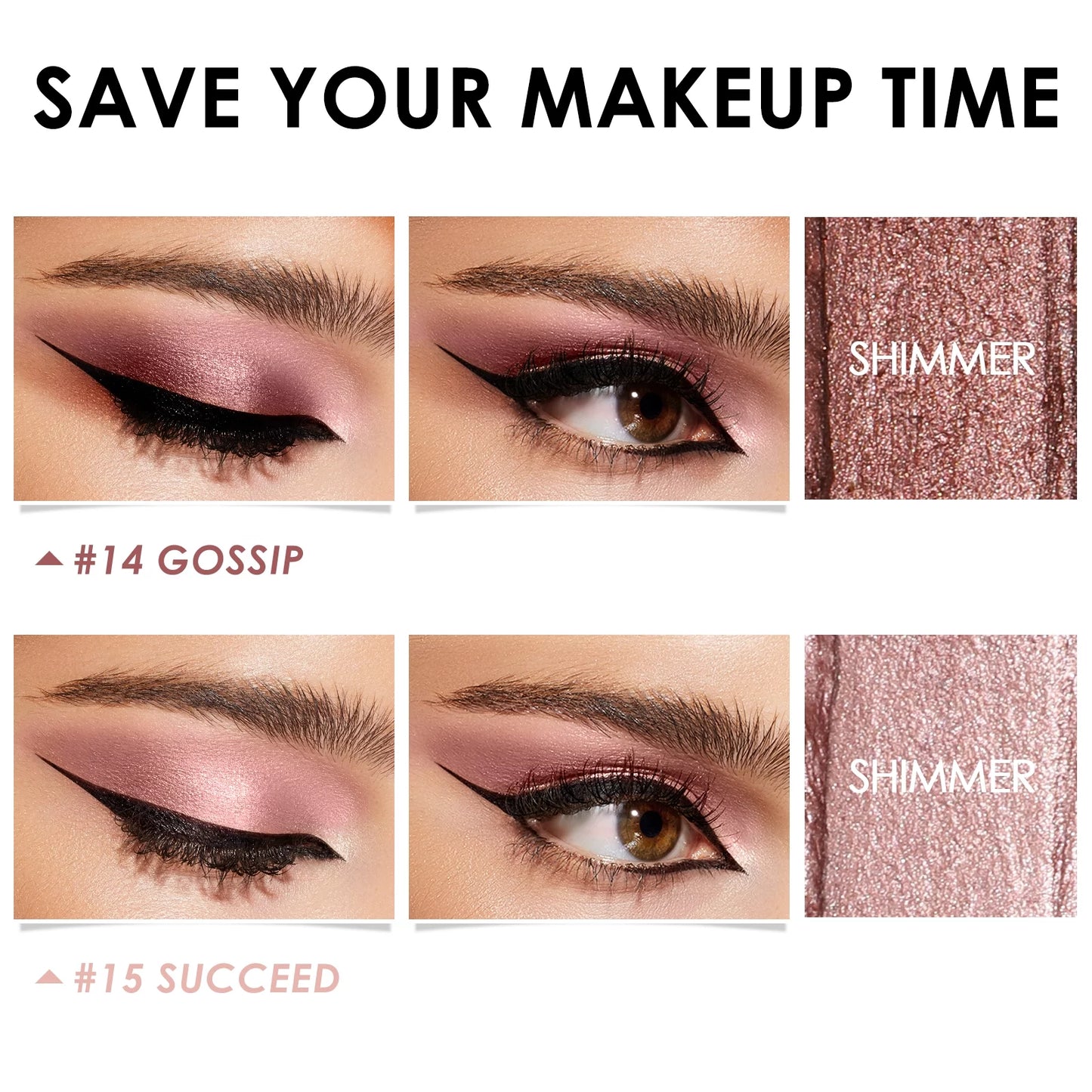(2 Pcs) 2 in 1 Eyeshadow and Eyeliner Pen,Waterproof Eyeshadow Stick, Silky Peach