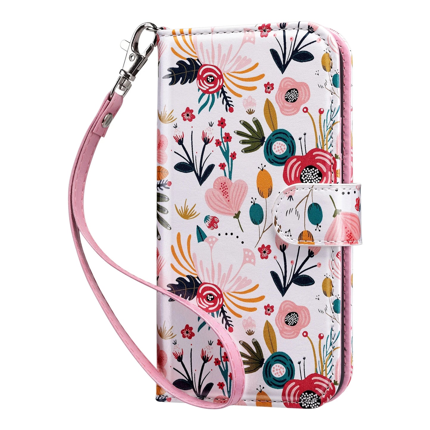 Iphone 13 Pro Wallet Case for Women Girls, Kickstand PU Leather Phone Case with Card Holder for Apple Iphone 13 Pro 6.1 Inch 2021, Wild Flora