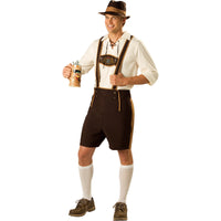 Bavarian Guy Lederhosen Halloween Fantasy Costume Male, Adult, Brown