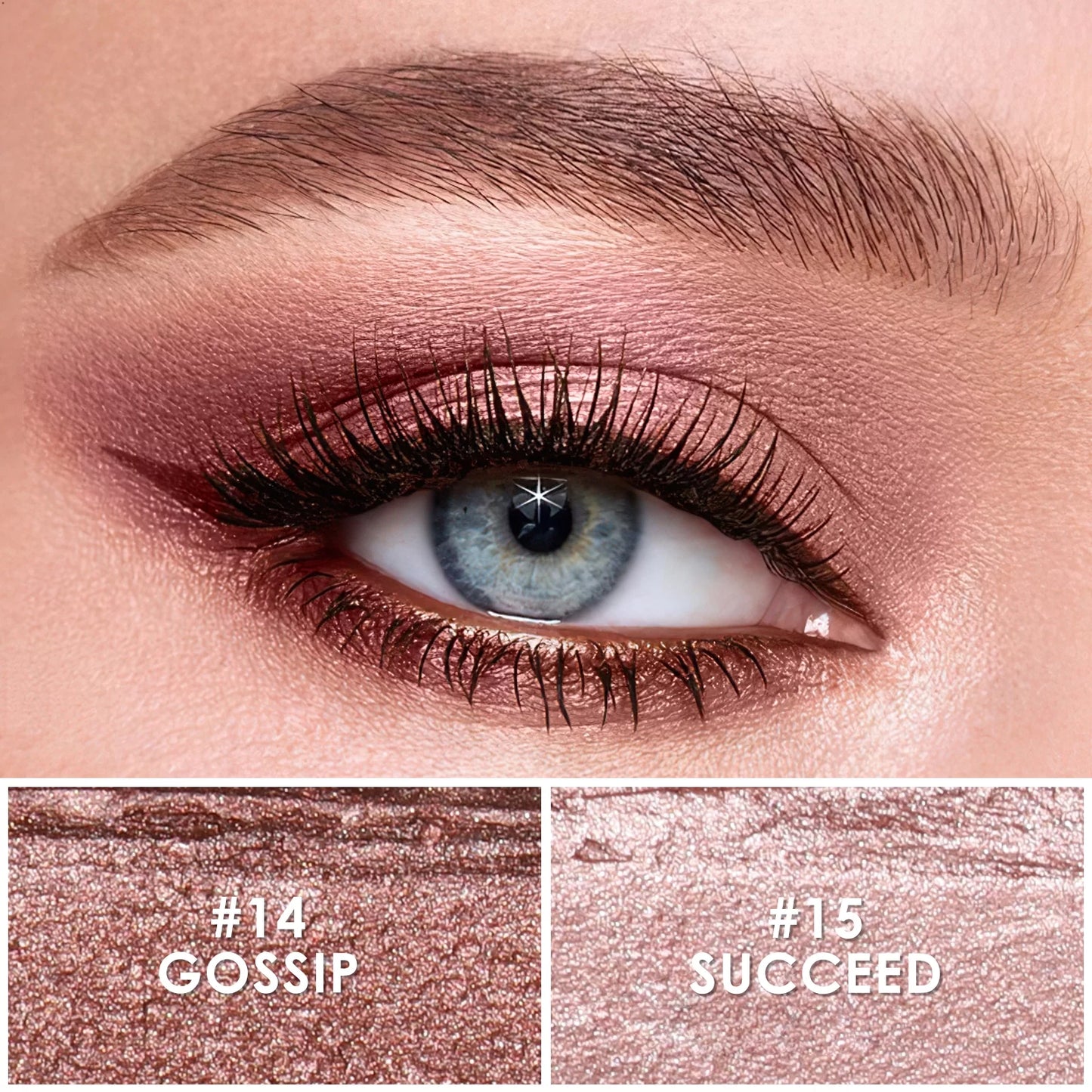 (2 Pcs) 2 in 1 Eyeshadow and Eyeliner Pen,Waterproof Eyeshadow Stick, Silky Peach