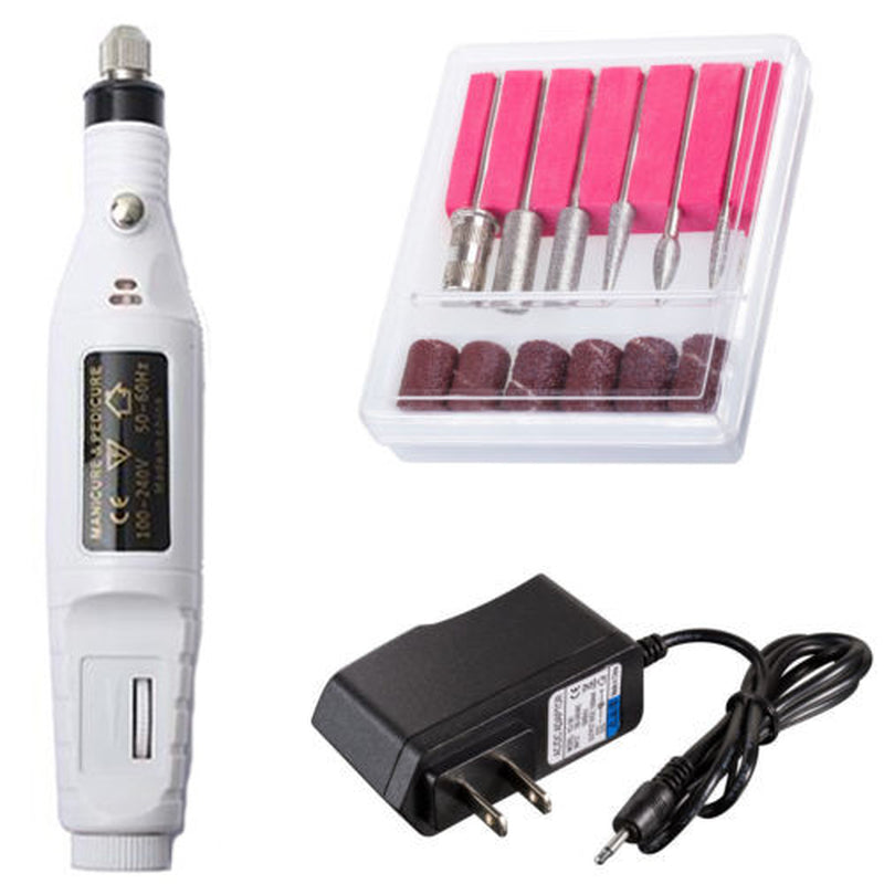 Nail File Drill Kit Electric Manicure Pedicure Acrylic Portable Salon Machine