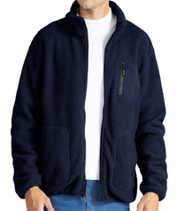 Men'S Winter 220GSM Fleece Jacket, Warm with Pockets, Sizes S-3XL, Ideal for Cold Weather