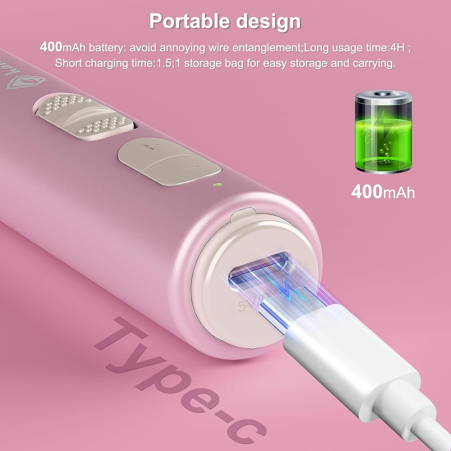 Kafellongs Cordless Electric Nail Drill Drill & File Manicure Machine, Acrylic & Gel Nail Kit