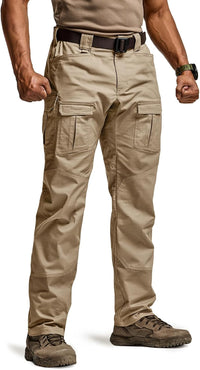 Men'S Flex Ripstop Tactical Pants, Water Resistant Stretch Cargo Pants, Lightweight EDC Hiking Work Pants