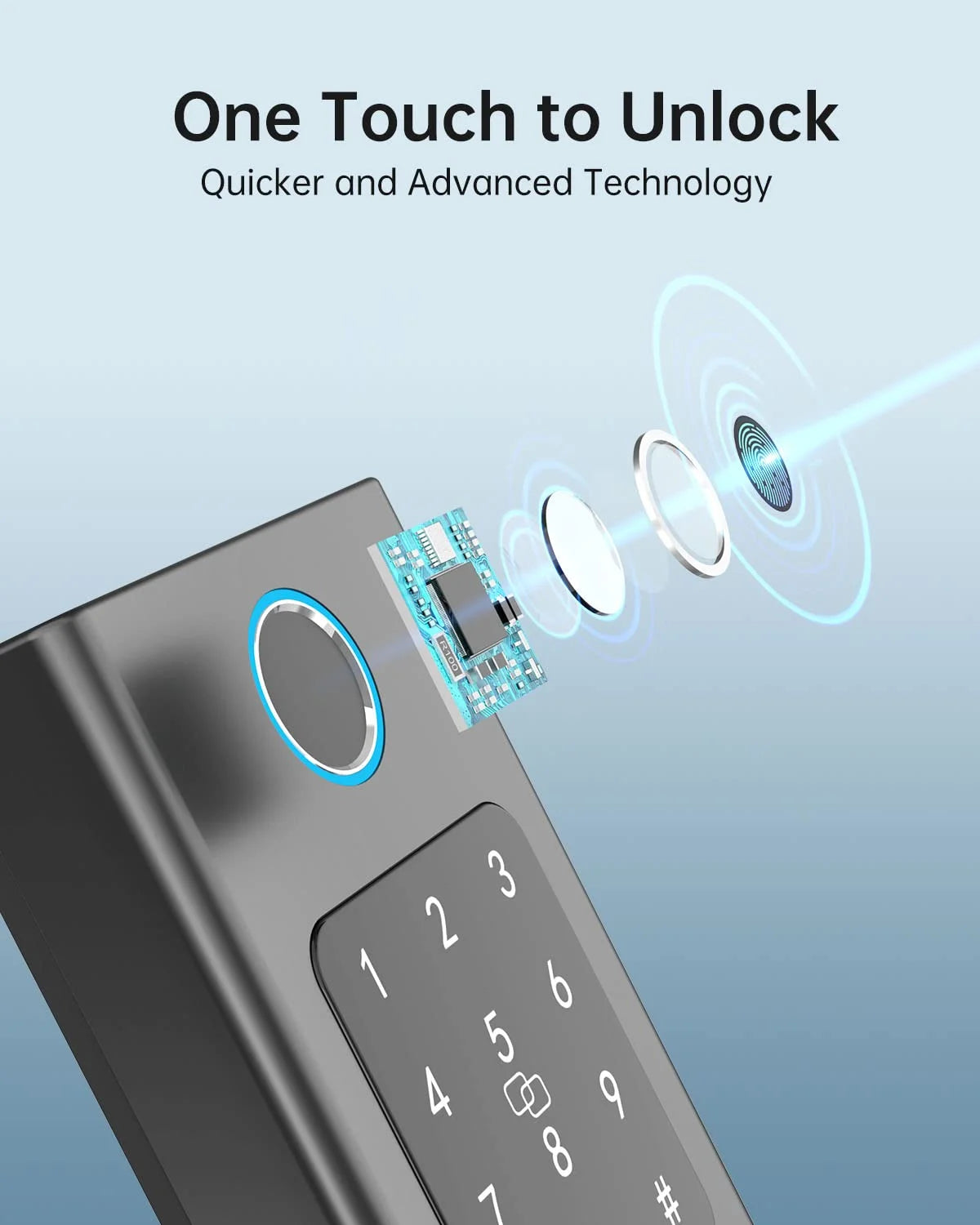Smart Door Lock, Keyless Entry Door Lock Fingerprint Electronic Deadbolt Digital Bluetooth Biometric Door Locks with Keypads Smart Locks for Front Door, Auto Door Lock Work with App