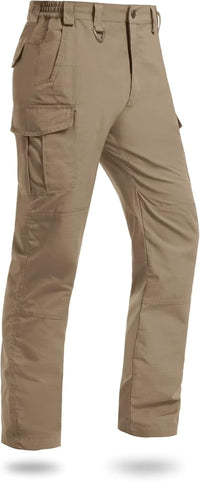 Men'S Cargo Pants Water Repellent Ripstop Lightweight Army Construction Outdoor Fishing BDU Trousers Hiking Hunting Work Tactical Pants Beige Size 38