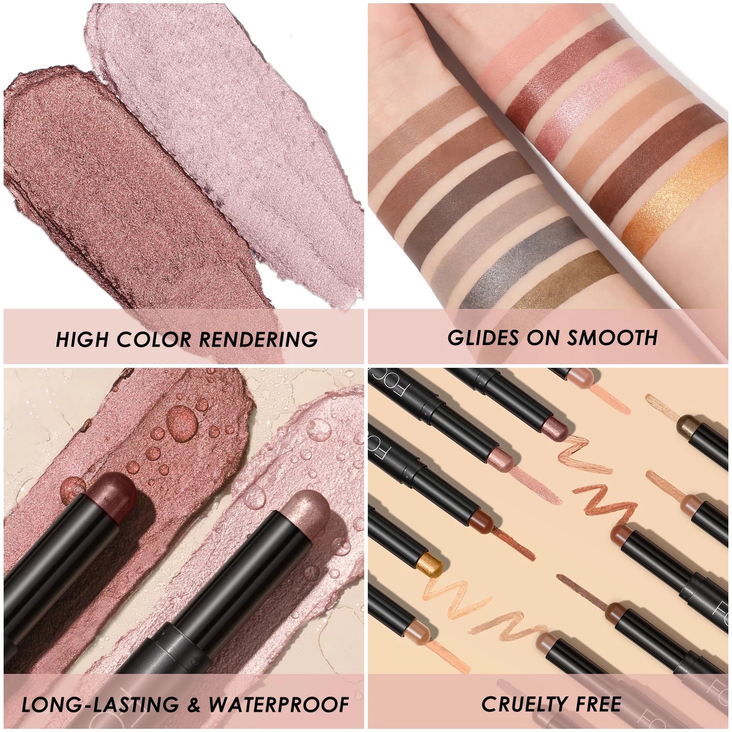(2 Pcs) 2 in 1 Eyeshadow and Eyeliner Pen,Waterproof Eyeshadow Stick, Silky Peach