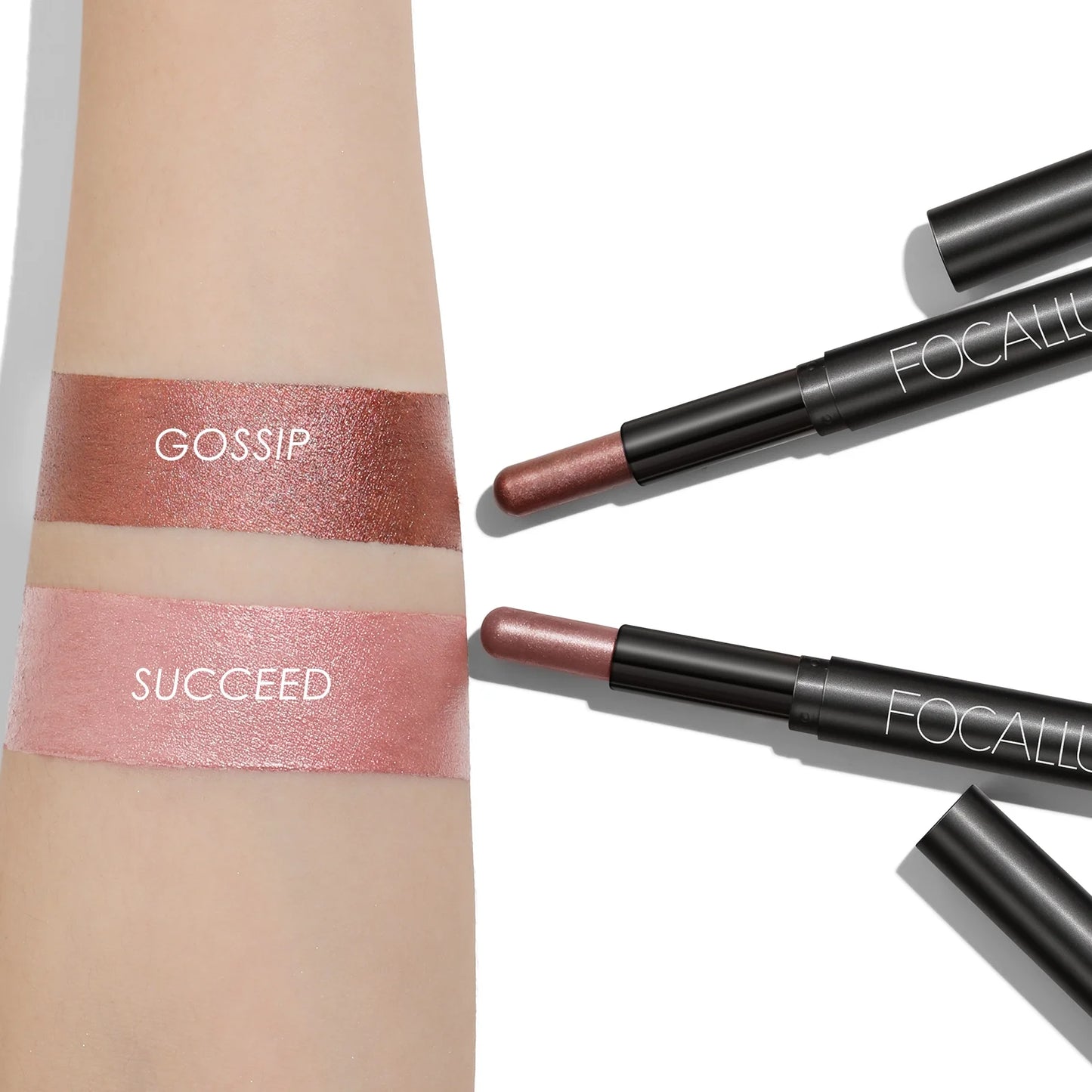 (2 Pcs) 2 in 1 Eyeshadow and Eyeliner Pen,Waterproof Eyeshadow Stick, Silky Peach