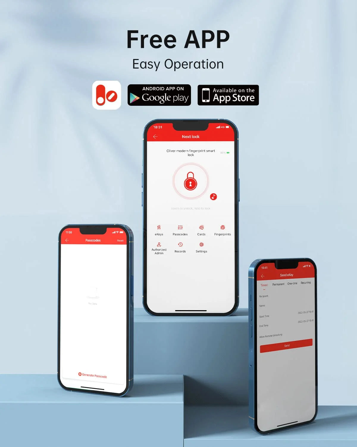 Smart Door Lock, Keyless Entry Door Lock Fingerprint Electronic Deadbolt Digital Bluetooth Biometric Door Locks with Keypads Smart Locks for Front Door, Auto Door Lock Work with App