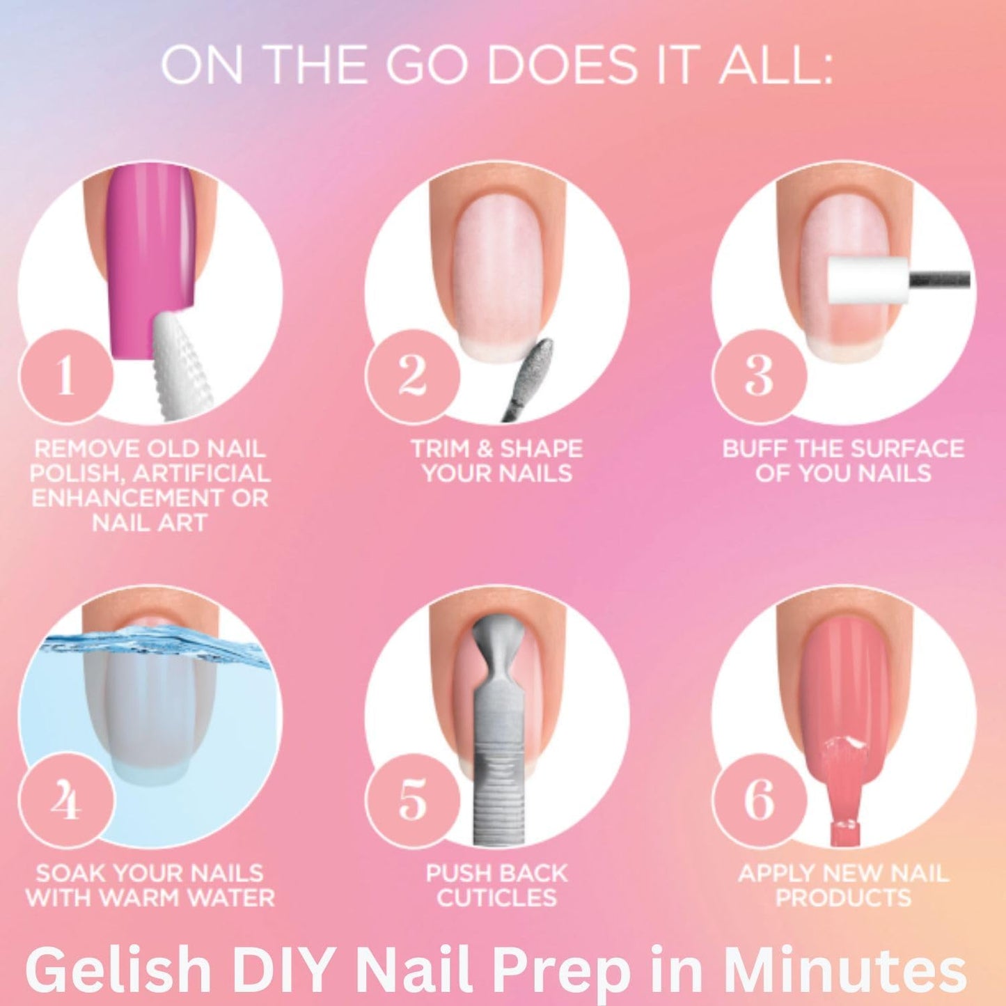 Gelish MINI on the Go Electric Nail File - Lightweight, Portable Nail Drill, Sha