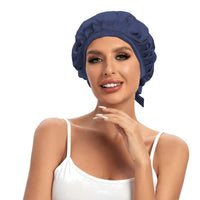 100% Mulberry Silk Bonnet for Sleeping Double Layer Silk Sleep Cap with Tie Band 19 Momme Breathable Silk Hair Bonnet