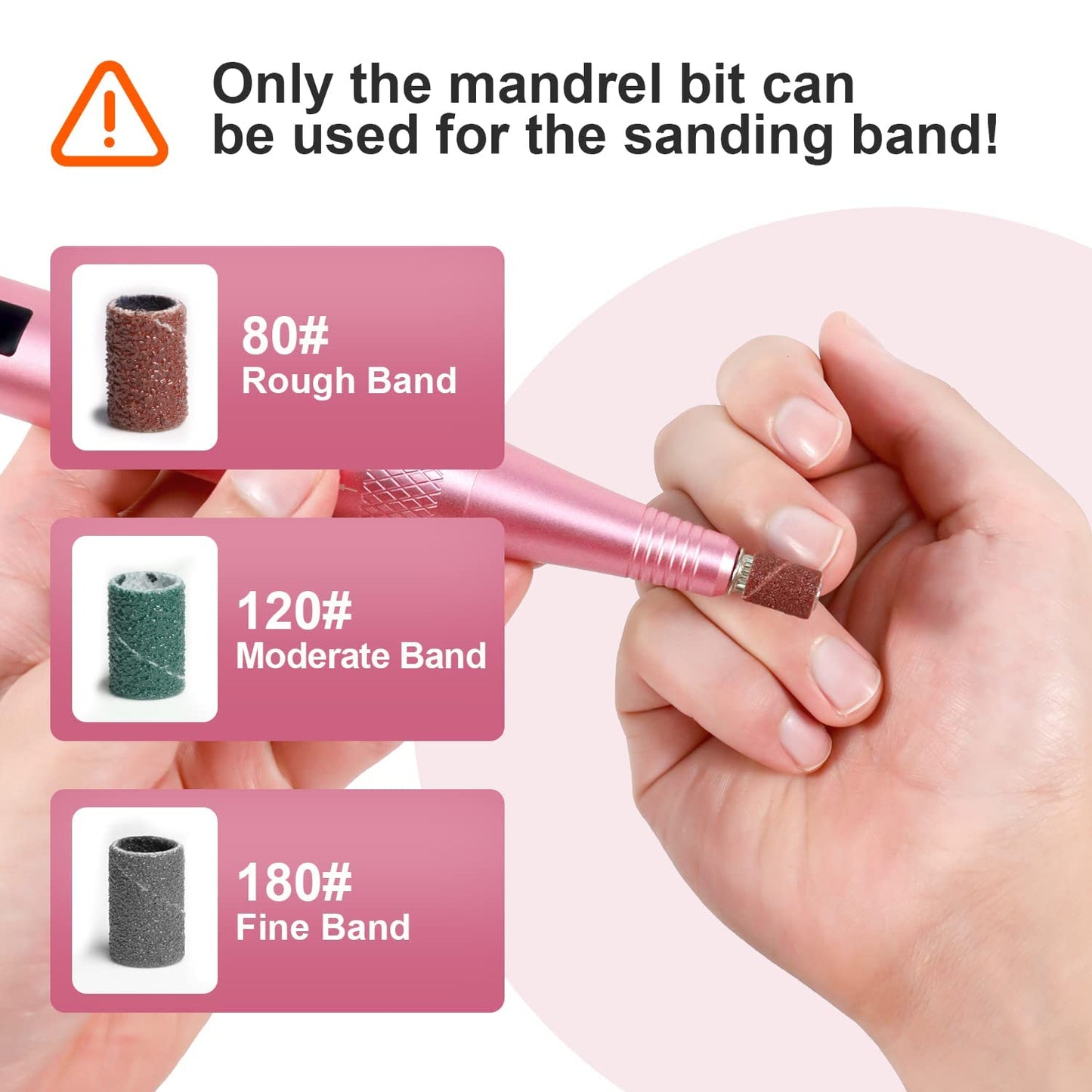 Cordless Electric Nail Drill, Professional Portable Manicure Nail Drill Kit 20000RPM Rechargeable 5 Adjustable Speeds LCD Display 11 Attachments for Acrylic Nails, Polishing, Nail Art