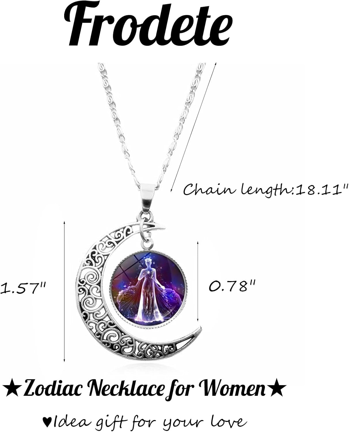Zodiac Necklace for Women 12 Constellation Pendant Necklaces Silver Zodiac Sign Necklace for Men