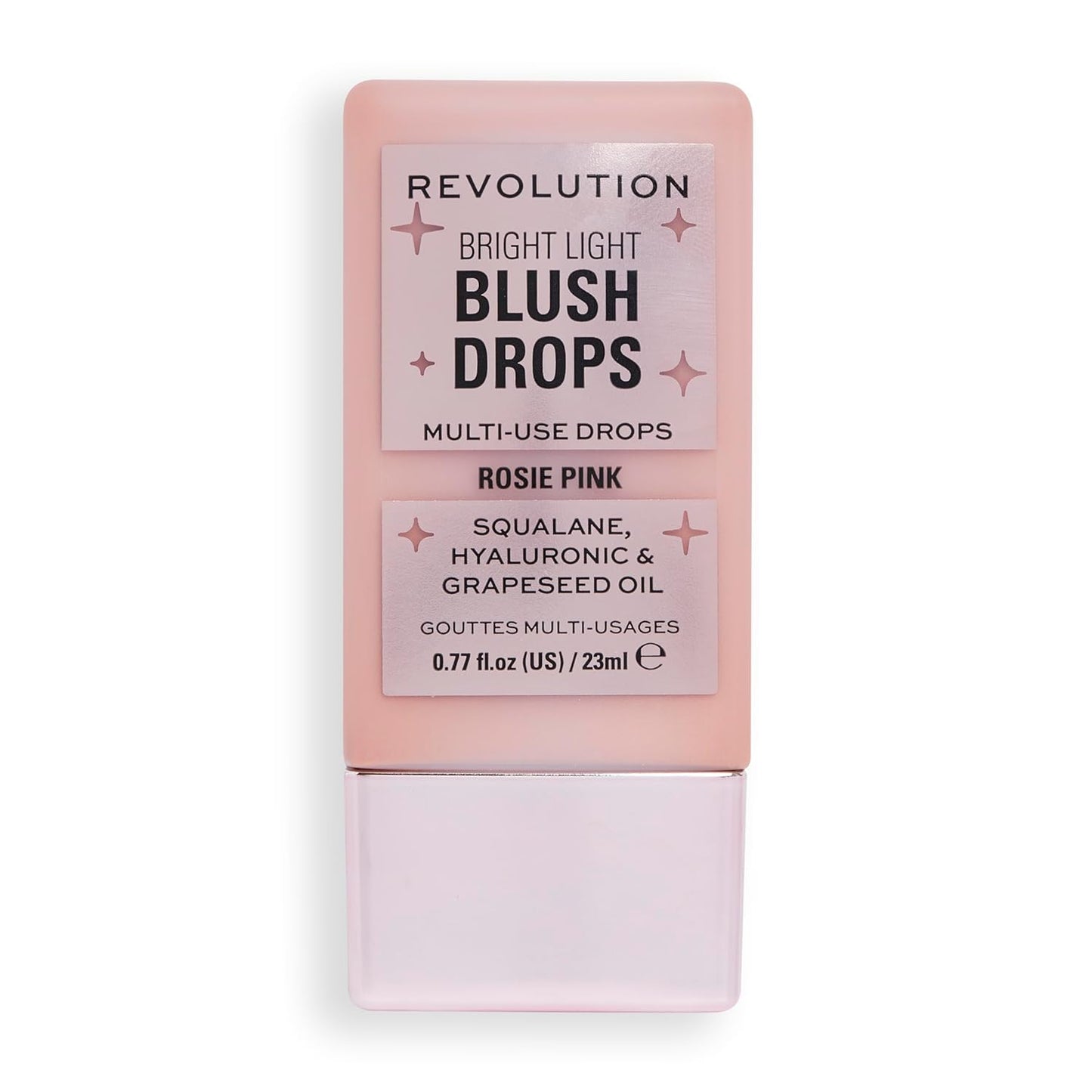 Revolution, Bright Light Glow Blush Drops, Builable Liquid Blush for Face, Infused with Hyaluronic Acid, Vegan & Cruelty-Free, Pink Rosie, 0.77 Fl Oz