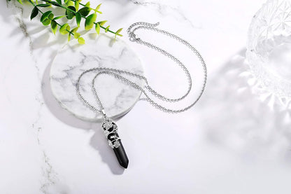 Crystal Necklace Flower Wrapped Point Pendant Necklaces Reiki Healing Crystals Stone Necklaces Gemstone Quartz Jewelry for Women