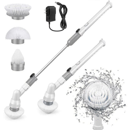 Electric Spin Scrubber, Rechargeable Power Scrubber, Shower Scrubber for Cleaning Electric Spin Shower Brush Cleaner with Long Handle, Electric Scrub Brush for Cleaning Bathroom & Bath Tub