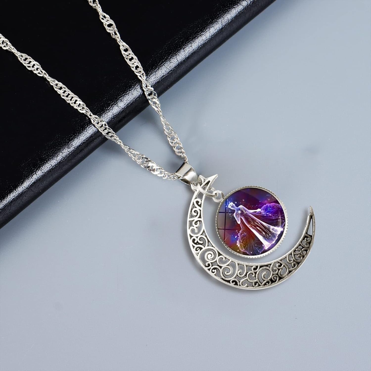 Zodiac Necklace for Women 12 Constellation Pendant Necklaces Silver Zodiac Sign Necklace for Men