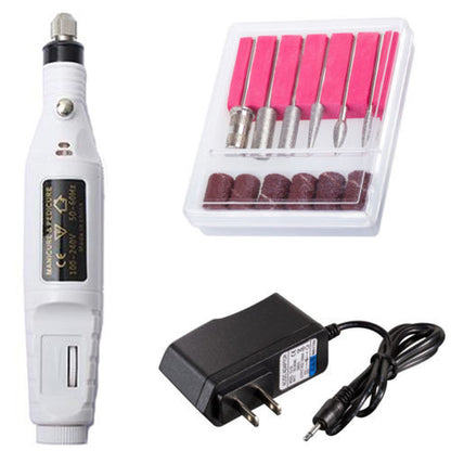 Nail File Drill Kit Electric Manicure Pedicure Acrylic Portable Salon Machine