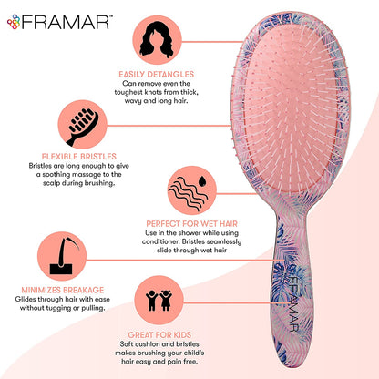 Flowers Wet Detangler Brush – Brushes for Hair, Wet Dry Brush, Hair Detangler Brushes, Hairbrush for Women, Curly Hair Brush Detangler Tangle Brush, Kids Brushes for Hair Kids Hair Brush