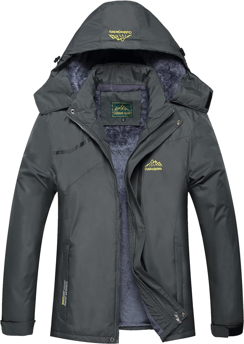 Men'S Mountain Ski Jacket Waterproof Windproof Rain Jacket for Mens Snow Winter Coat