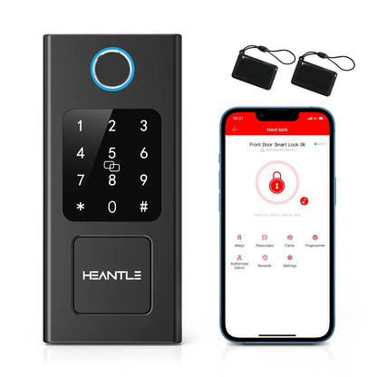 Smart Door Lock,  Keyless Entry Door Lock Fingerprint Electronic Deadbolt Digital Bluetooth Biometric Door Locks with Keypads Smart Locks for Front Door, Auto Door Lock Work with App