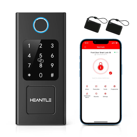 Smart Door Lock,  Keyless Entry Door Lock Fingerprint Electronic Deadbolt Digital Bluetooth Biometric Door Locks with Keypads Smart Locks for Front Door, Auto Door Lock Work with App