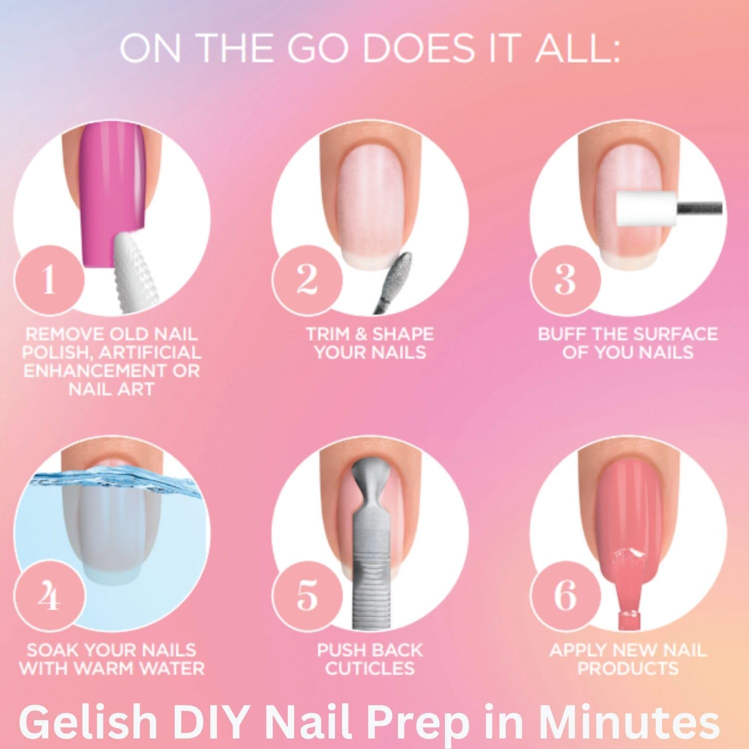 Gelish MINI on the Go Electric Nail File - Lightweight, Portable Nail Drill, Sha