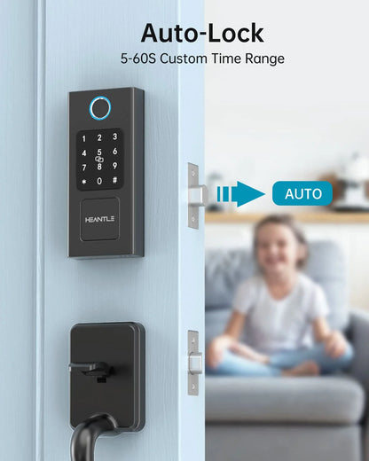 Smart Door Lock,  Keyless Entry Door Lock Fingerprint Electronic Deadbolt Digital Bluetooth Biometric Door Locks with Keypads Smart Locks for Front Door, Auto Door Lock Work with App