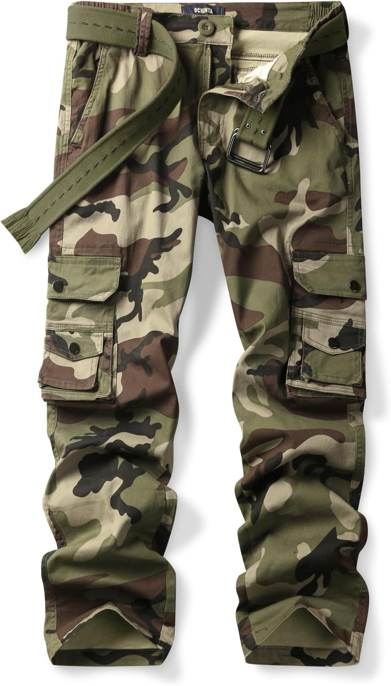 Womens Cargo Pants with Pockets Outdoor Casual Ripstop Camo Tactical Combat Work Pants