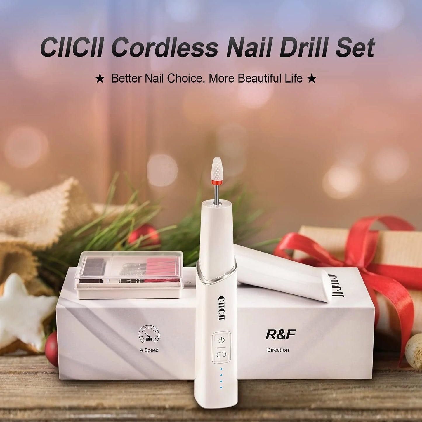 Electric Nail Drill Machine,  Professional Nail Drill Kit (66Pcs Cordless Portable 4-Speed Rechargeable Forward & Reverse Design Nail File Set) for Acrylic Nails/Diy Manicure & Pedicure