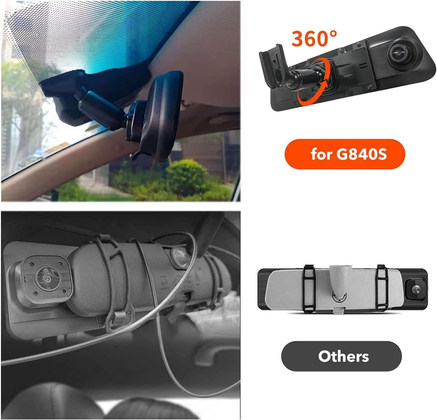 G840S ”Mirror Dash Cam Rear View Mirror Dash Camera Front and Rear