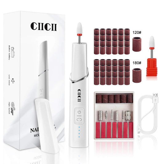 Electric Nail Drill Machine,  Professional Nail Drill Kit (66Pcs Cordless Portable 4-Speed Rechargeable Forward & Reverse Design Nail File Set) for Acrylic Nails/Diy Manicure & Pedicure