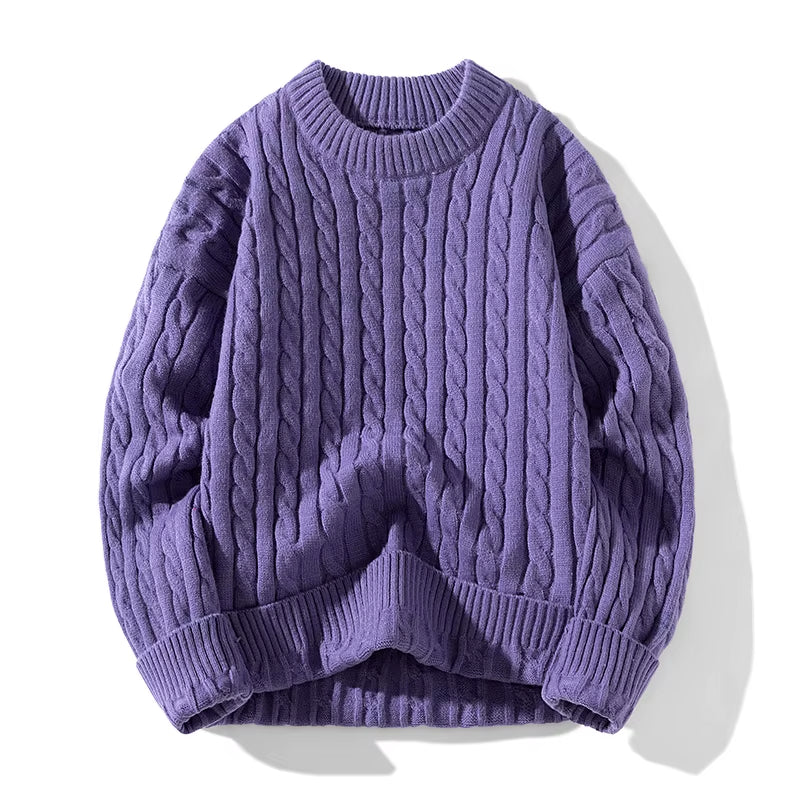 Harajuku Knitted Sweater Men Clothing Winter Pullover Men Oversized Sweater Korean Fashions O-Neck Sweater Harajuku Clothes 5XL