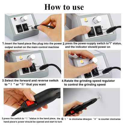Electric Nail Drill Kit Pedicure Machine Tool Nail Drill Bits Nail Manicure Set Professional Nail Art
